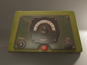 rusty radio low-poly Modello 3D