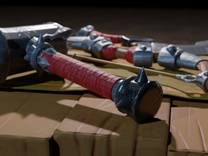 stylized medieval set lowpoly pbr Model 3D