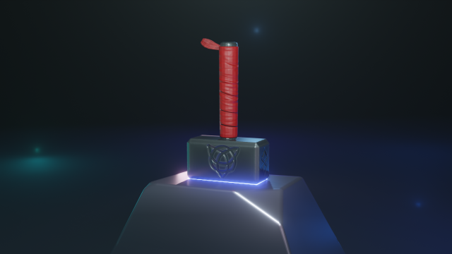stylized thor hammer Model 3D .c4d .max .obj .3ds .fbx .stl .blend 