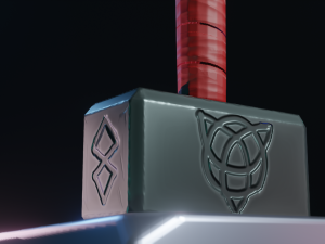 stylized thor hammer Model 3D