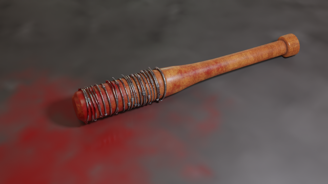 negan bat lucille 3D 모델 .c4d .max .obj .3ds .fbx .stl .blend 