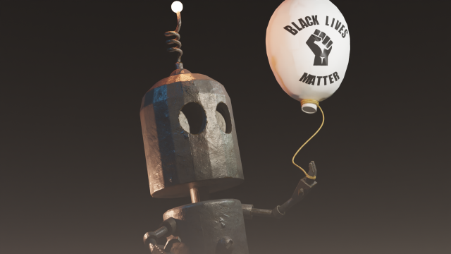 black lives matter tin robot tribute 3D Model .c4d .max .obj .3ds .fbx .stl .blend 