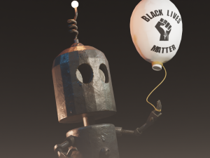 black lives matter tin robot tribute 3D Model