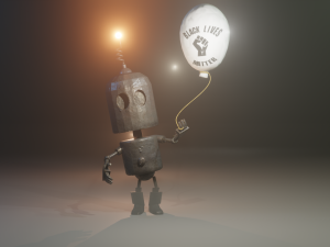 black lives matter tin robot tribute 3D Model
