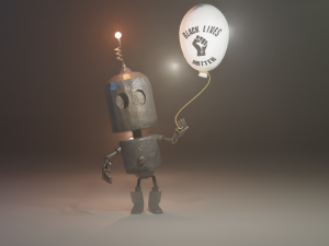 black lives matter tin robot tribute 3D Model