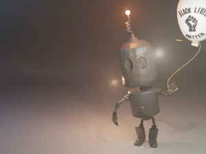 black lives matter tin robot tribute 3D Model