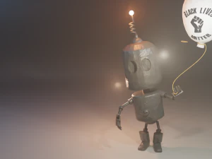 black lives matter tin robot tribute 3D Model