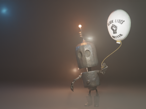 black lives matter tin robot tribute 3D Model