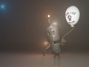 black lives matter tin robot tribute 3D Model