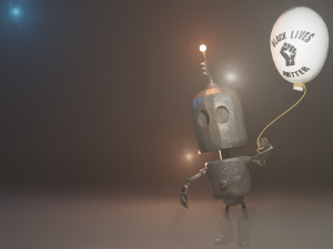 black lives matter tin robot tribute 3D Model