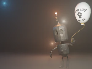 black lives matter tin robot tribute 3D Model