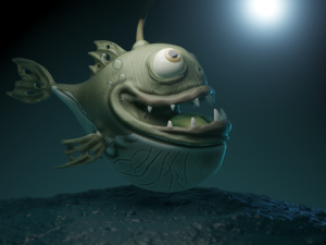 angler fish stylized Model 3D