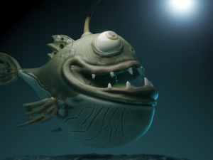 angler fish stylized Model 3D