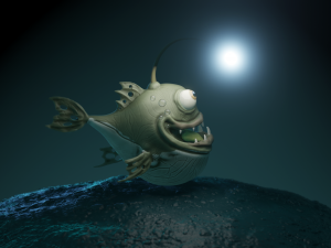 angler fish stylized Model 3D