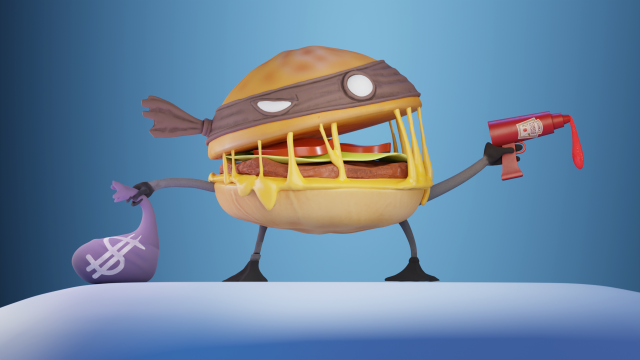 burger heist - stylized character Model 3D .c4d .max .obj .3ds .fbx .stl .blend 