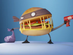 burger heist - stylized character 3D Model