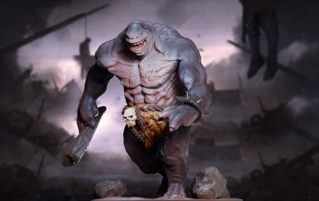 cave troll 3d print 1-4 scale 3Dプリントモデル .c4d .max .obj .3ds .fbx .stl .blend 