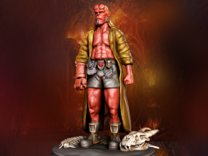 hellboy miniature Model Cetak 3D