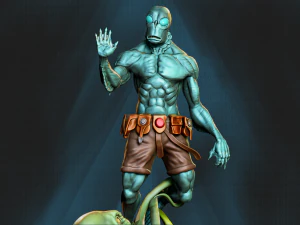 modello di stampa 3d in miniatura della creatura marina di abe sapien Modello di stampa 3D