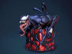 venom x cube miniature sculpt 3d print model 3D Принт Модель
