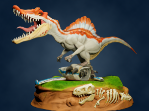 spinosaurus miniature print also with textures two versions 3d print model 3D Model