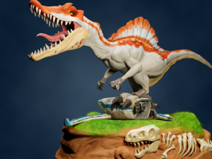 spinosaurus miniature print also with textures two versions 3d print model 3D Model