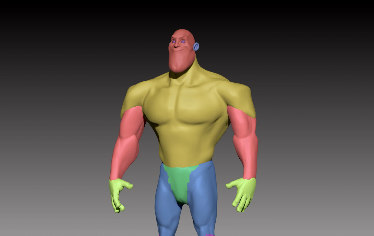 stylized superhero base mesh 3D Model .c4d .max .obj .3ds .fbx .stl .blend 