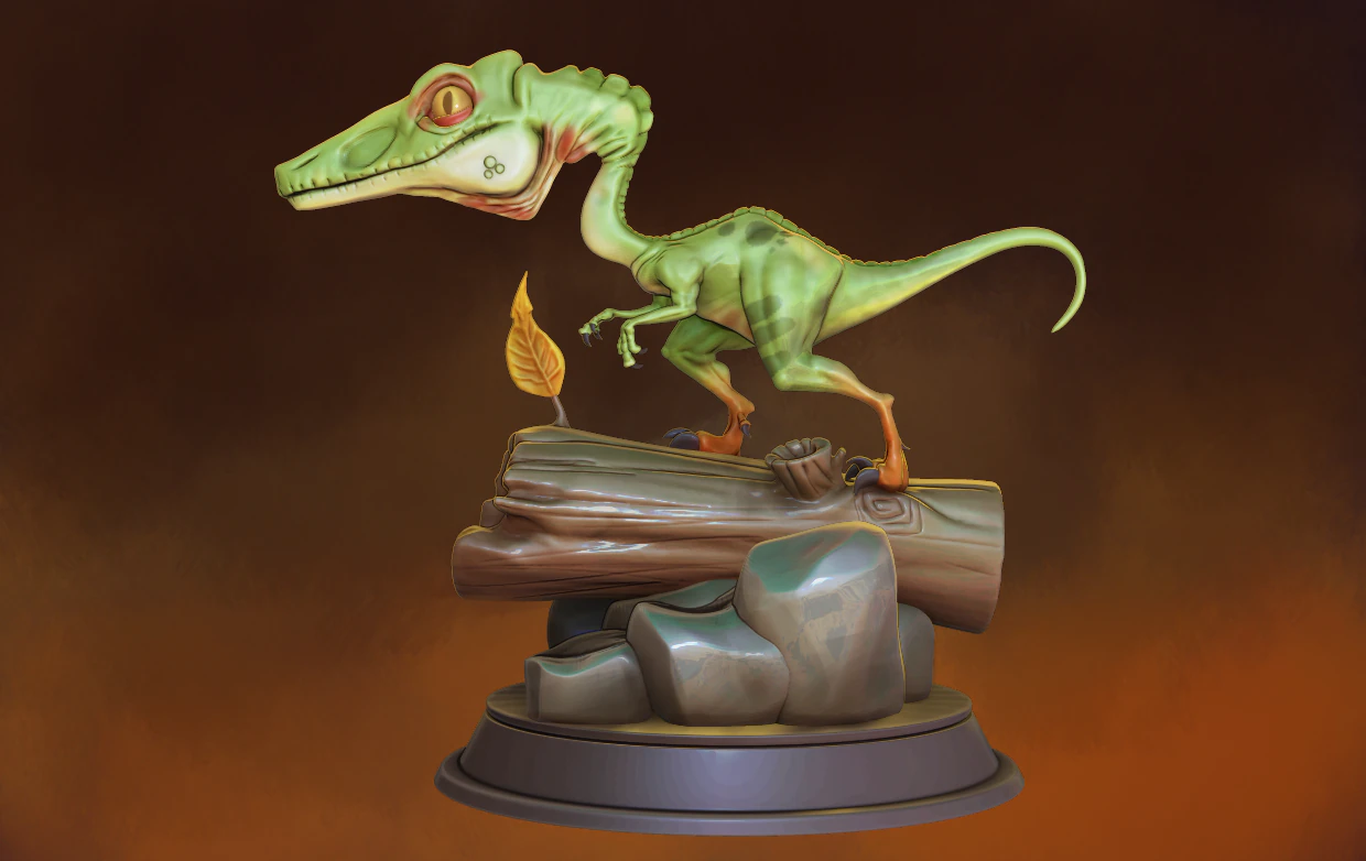 stylized dinosaur compsognathus 3d print model 3D Print Model .c4d .max .obj .3ds .fbx .stl .blend 