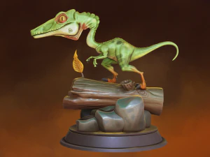 程式化的恐龙美颌龙 3D 打印模型 3D 打印模型