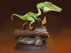 stylized dinosaur compsognathus 3d print model 3D Print Model