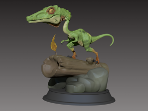 stylized dinosaur compsognathus 3d print model 3Dプリントモデル
