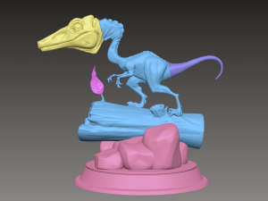 stylized dinosaur compsognathus 3d print model 3Dプリントモデル