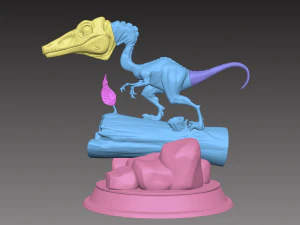 stylized dinosaur compsognathus 3d print model 3D Print Model