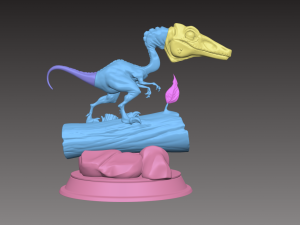 stylized dinosaur compsognathus 3d print model 3Dプリントモデル