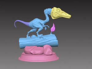 stylized dinosaur compsognathus 3d print model 3D Print Model