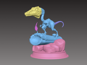 stylized dinosaur compsognathus 3d print model 3Dプリントモデル