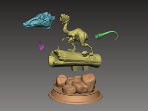 stylized dinosaur compsognathus 3d print model 3Dプリントモデル