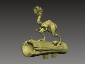 stylized dinosaur compsognathus 3d print model 3Dプリントモデル