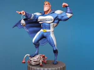 superhero vs covid figurine 3d print model 3D 프린트 모델