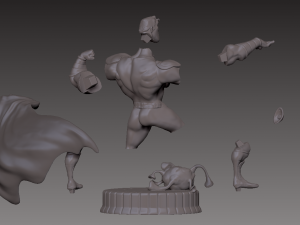 superhero vs covid figurine 3d print model 3D 프린트 모델