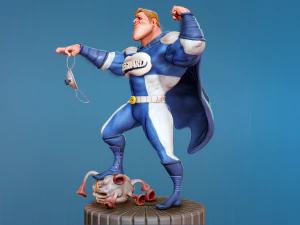 superhero vs covid figurine 3d print model 3D Print Model