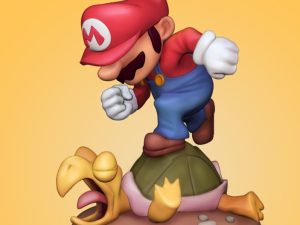 Mario and Luigi Miniature Figurines Model Cetak 3D