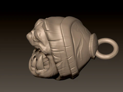 Demon Pendant Keychain 3D Print Model