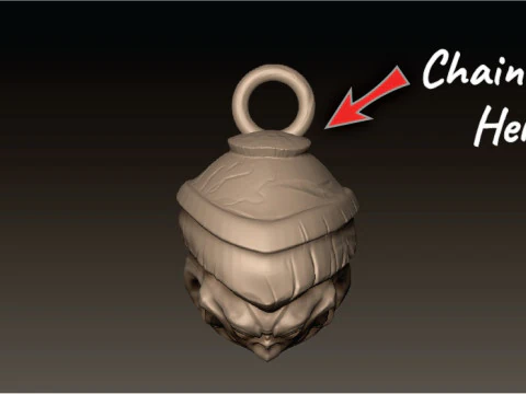 Demon Pendant Keychain 3D Print Model