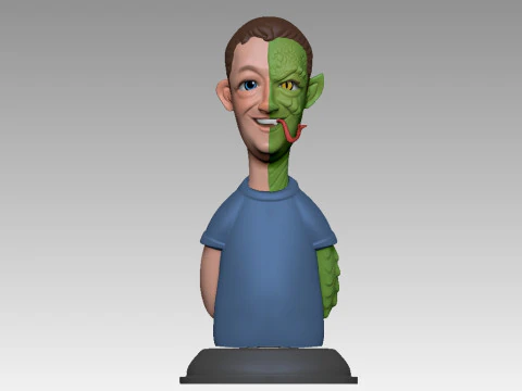 Mark Zuckerberg Funny Meme 3D Print Model