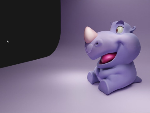 Stylized Animal Rhinoceros - 3D Print Model - Include Textures Model Cetak 3D