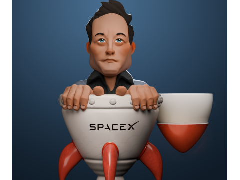 Elon Musk - Funny Figurine 3D Model