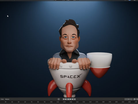 Elon Musk - Funny Figurine 3D Model