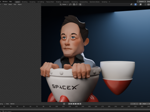 Elon Musk - Funny Figurine 3D Model
