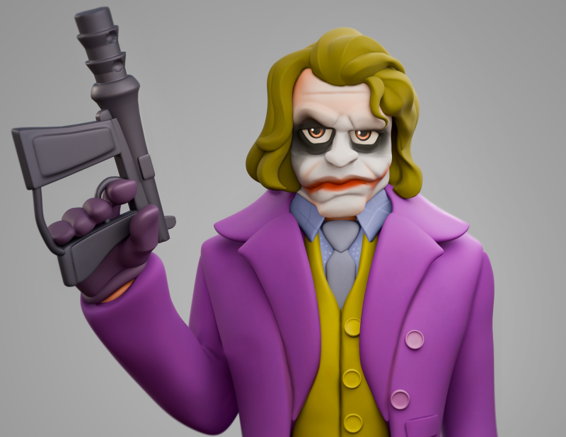 Joker from the Dark Knight 3D Print Model .c4d .max .obj .3ds .fbx .stl .blend